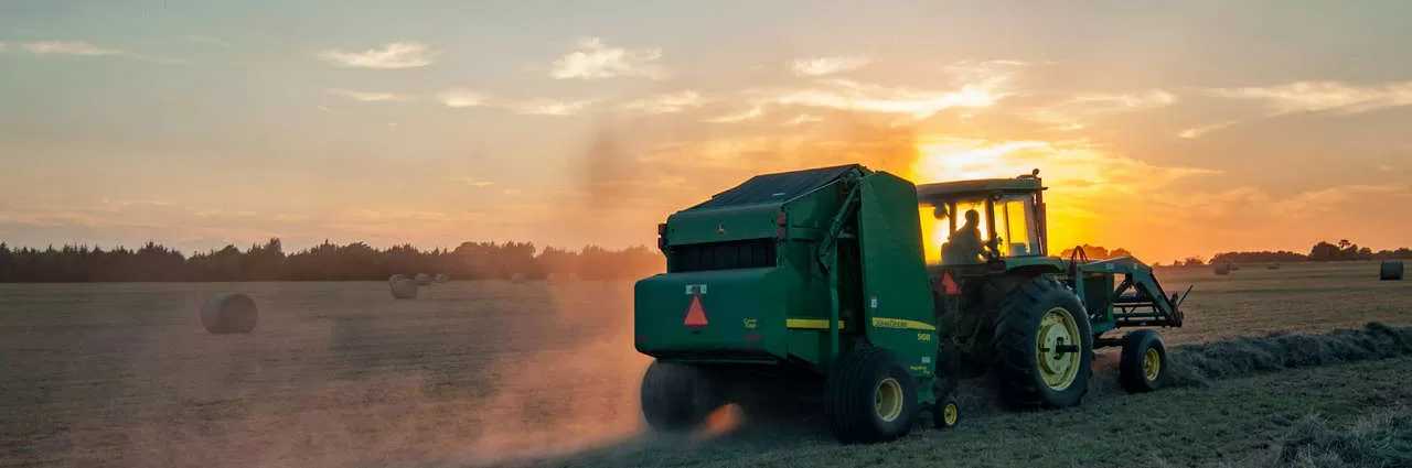 A farm tractor in the field agricultural ocean export shipping